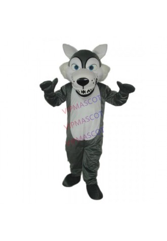 Short-haired Wolf Mascot Adult Costume