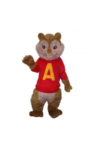 Alvin Chipmunk Mascot Adult Costume