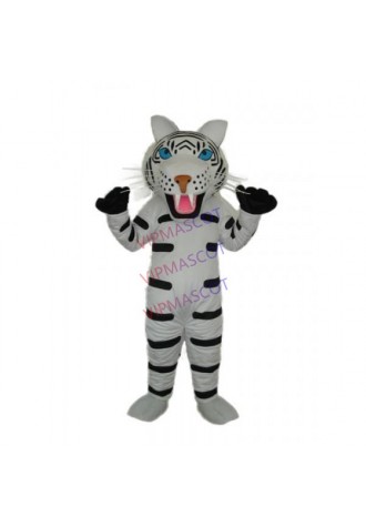 Black and White Tiger Mascot Adult Costume