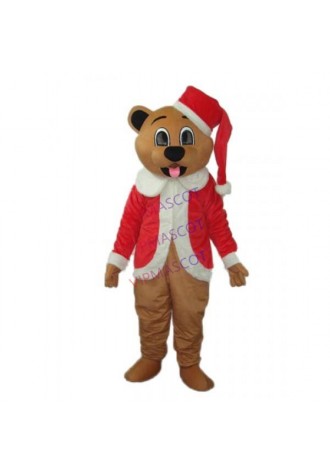 Brown Christmas Bear Mascot Adult Costume Online