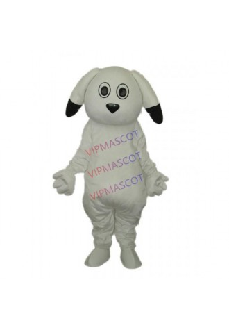 Black Ears White Dog Mascot Adult Costume Online