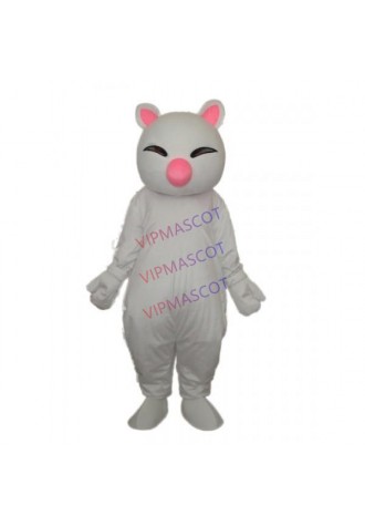 Big Pink Nose White Cat Mascot Adult Costume Online