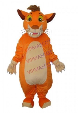 Orange Lion Mascot Adult Costume