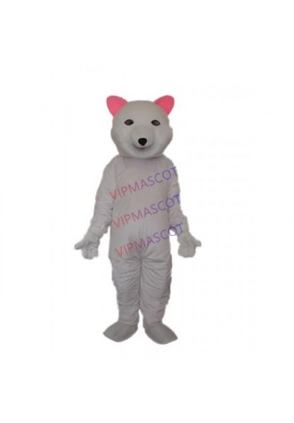 Pink Ears Polar Bear Mascot Adult Costume Online