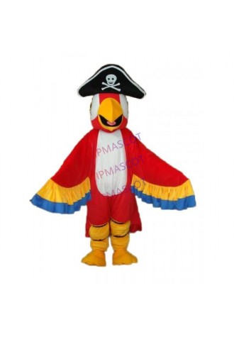 Red Pirate Parrot with Tail Mascot Adult Costume Online