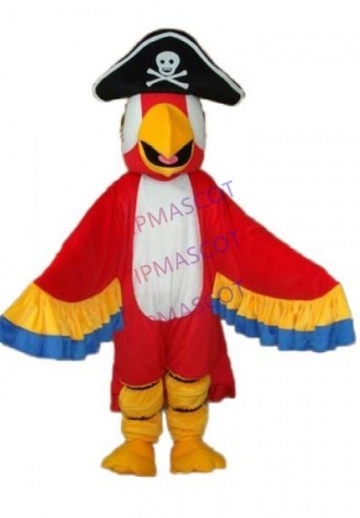 Red Pirate Parrot with Tail Mascot Adult Costume Online
