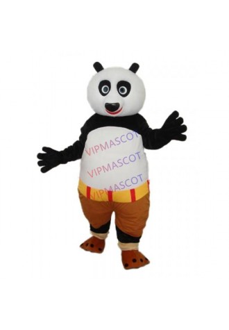 5th Version of Short Wool Kung Fu Panda Mascot Adult Costume