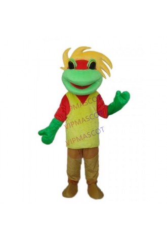 Yellow Green Red Frog Prince Mascot Adult Costume Online