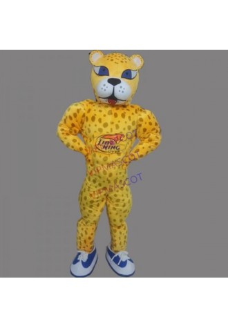 Yellow Panther Mascot Costume Leopard