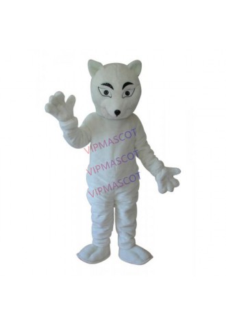 White Fox Mascot Adult Costume Online