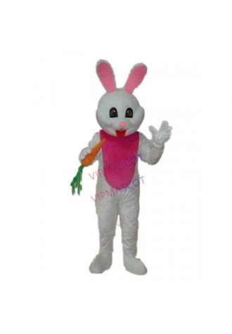 Easter Bunny with Carrot Mascot Adult Costume