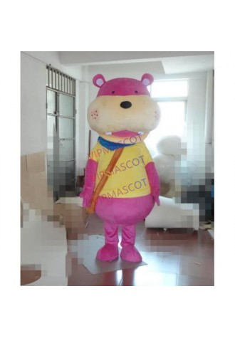 Pink Hippo Mascot Costume Online