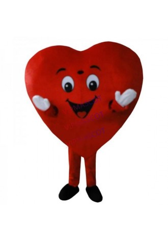 New Red Love Heart Mascot Costume Christmas Party Dress