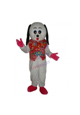 White Dog Mascot Adult Costume Online