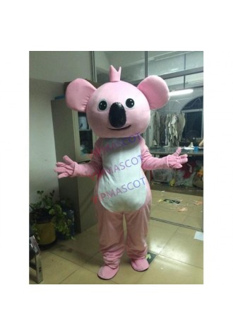 Pink Koala Cartoon Mascot Costume