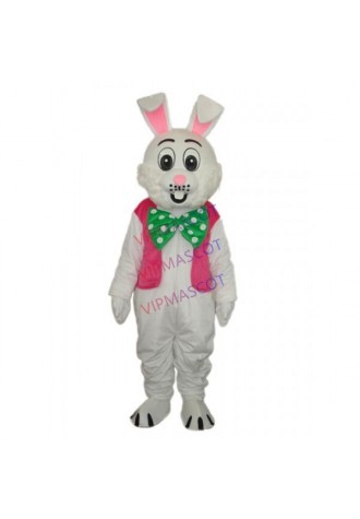 Pink Vest Rabbit Mascot Adult Costume