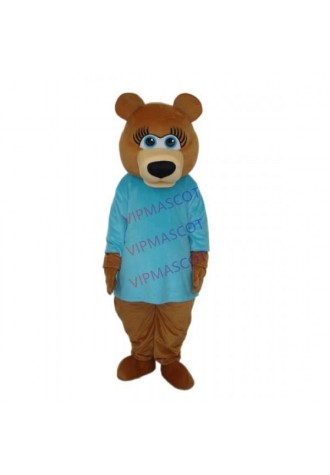 Ms.Bear in Blue T-shirt Mascot Adult Costume Online