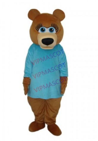 Ms.Bear in Blue T-shirt Mascot Adult Costume Online
