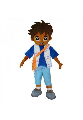 Adult Cheap Explorer Boy Diego Mascot Costume 