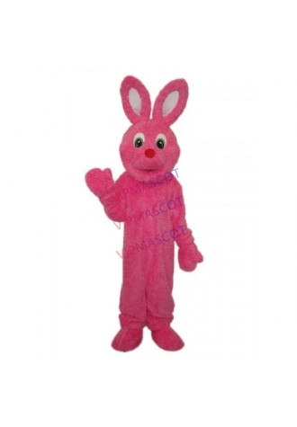 Pink Furry Rabbit Mascot Adult Costume