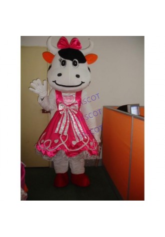 Pink Cattle Mascot Costume Online