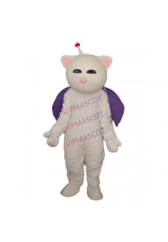 Pink Nose White Cat Mascot Adult Costume Online