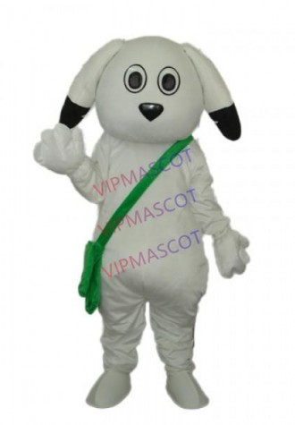 Green Bag White Dog Mascot Adult Costume Online