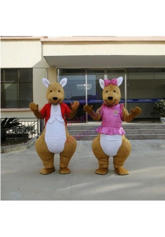 Red & Pink Kangaroo Mascot Costume