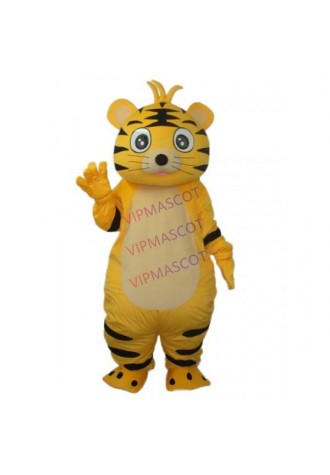 Small Yellow Tiger Mascot Adult Costume