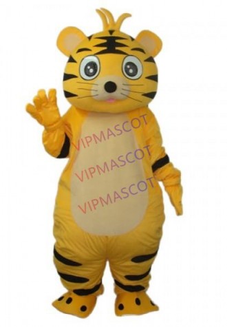 Small Yellow Tiger Mascot Adult Costume
