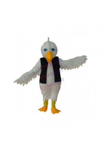 White Eagle in Black Vest Mascot Adult Costume Online