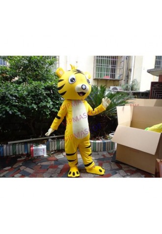 Yellow Cartton Tiger Mascot Costume
