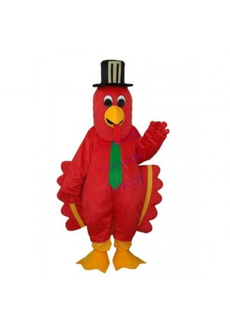 Red Bird with Black Hat Mascot Adult Costume Online