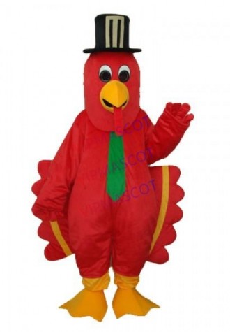 Red Bird with Black Hat Mascot Adult Costume Online