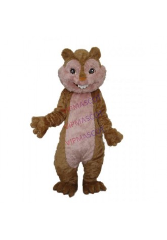 Long Wool Yellow Squirrel Mascot Adult Costume