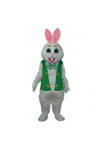 Rabbit with Green Vest Mascot Adult Costume