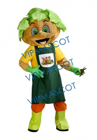 Gardener's Mascot Costume head of salad