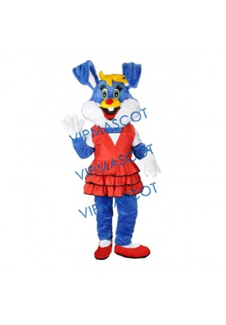 Cute Blue Rabbit Mascot Costume