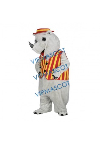 Gray Cute Rhino Mascot Costume