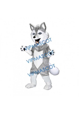 Grey Power Husky Mascot Costume