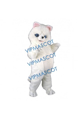 White Shaggy Cat Mascot Costume