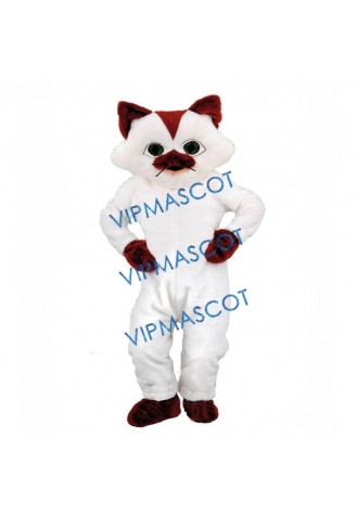 White Cute Cat Mascot Costume