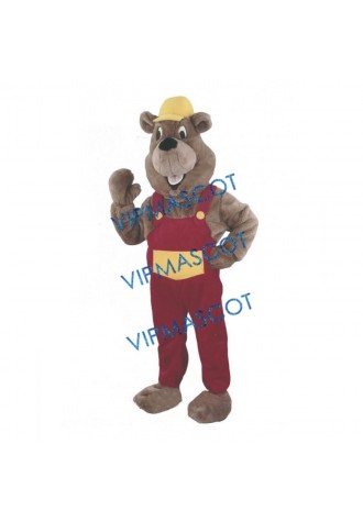 Builder Marmot Mascot Costume
