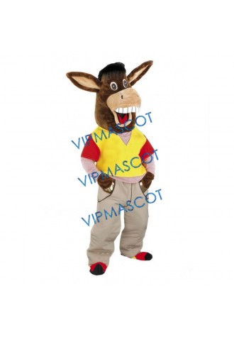 Cute Happy Donkey Mascot Costume
