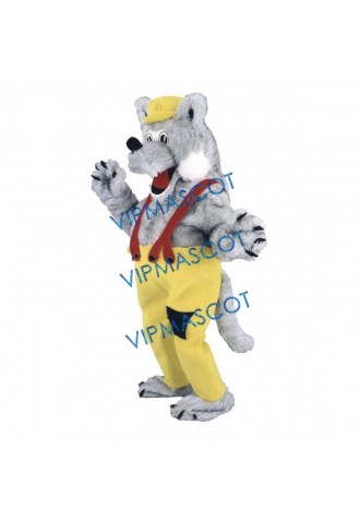 Long Plush Wolf Mascot Costume