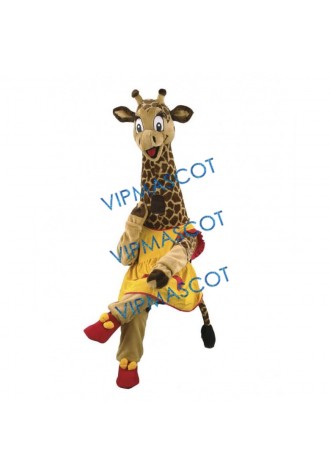 Cute Happy Giraffe Mascot Costume