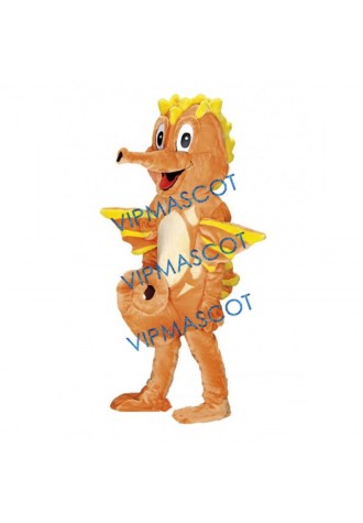 Happy Cute Seahorse Mascot Costume