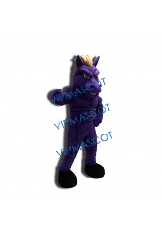 Purple Power Mustang Mascot Costume