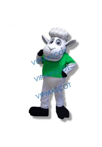 Cute White Sheep Mascot Costume