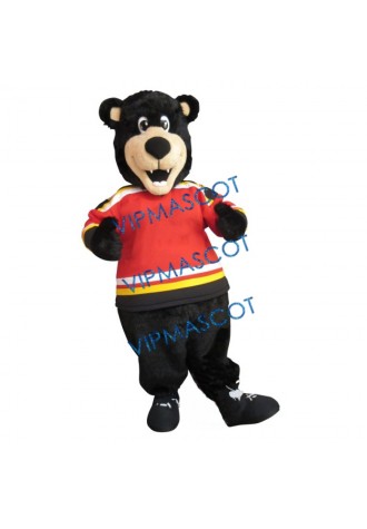 Happy Black Bear Mascot Costume